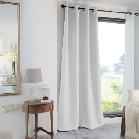 Rideau occultant uni 210gr/m2 Blanc 140x280 cm