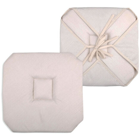 Galette de chaise italienne et unie Beige 40x40 cm