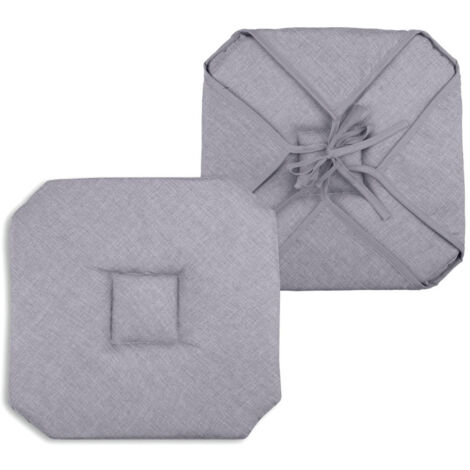 Galette de chaise italienne et unie Gris clair 40x40 cm