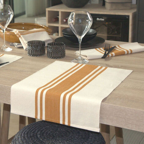 Kina Lot De 4 Sets De Table Effet Lin Vintage - 45x32 Cm, Anti-Rayures, Lavables, Résistants à La Chaleur, Style Classique
