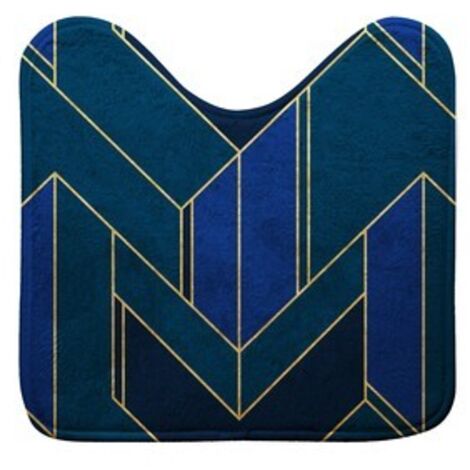 Tapis De Toilette Antidérapant 50x45cm - Forme U, Velours Côtelé, Couleur Pétrole
