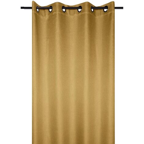 Rideau occultant doublure polaire Jaune moutarde 140x260 cm (1/2)