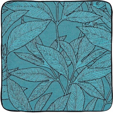 Housse de coussin esprit feuillages Bleu 40x40 cm (1/2)