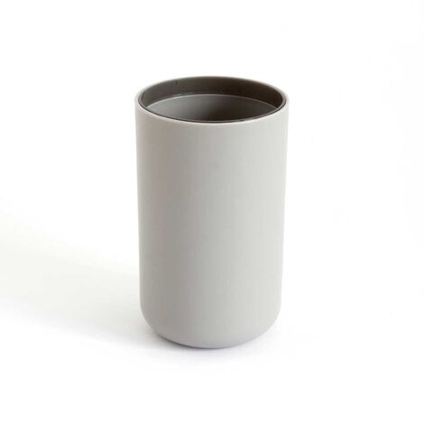 Gobelet Porte Brosse à Dents Gris clair 6x6x20 cm