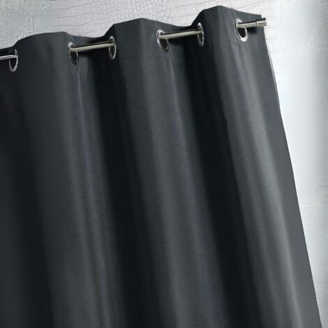 Rideau d'extérieur en tissu déperlant Gris anthracite 140x260 cm