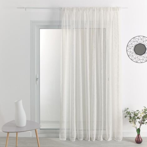 Voilage galon fronceur tombé fluide Ivoire 240x240 cm
