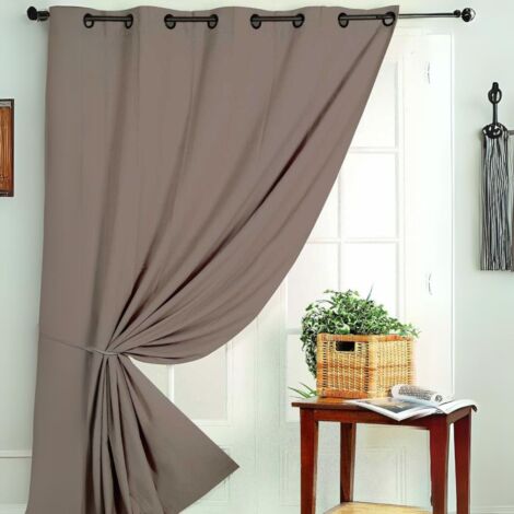 Rideau occultant Non Feu M1 Taupe 140x260 cm