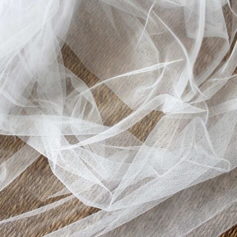 Voilage passe tringle anti moustique Blanc 140x240 cm