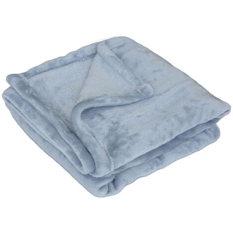 Couverture unie microdoux Bleu 75x100 cm