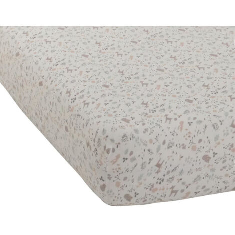 Drap housse en jersey imprimé esprit enchanté Lilas 60x120 cm (1/2)