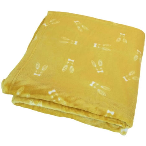 Couverture bébé aux impressions de lapins Jaune 75x100 cm (1/2)