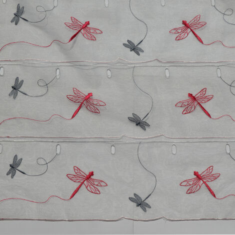 Modulable brodé libellules Fuchsia 58x180 cm