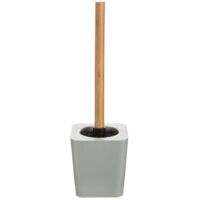 Ac-Deco – Brosse WC en bambou blanc – Poignée en bois – Design naturel – Dimensions 11.6 x 11.6 x 38 cm – Écologique et élégant