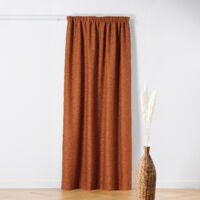 Rideau Thermique à Galon Fronceur - Effet Bouclette Terracotta 140x260 cm