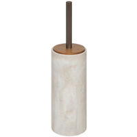 5Five Simply Smart – Brosse WC effet marbre beige – Design élégant pour salle de bain – Polypropylène et polyrésine – Dimensions compactes D. 9,6 x H. 37 cm