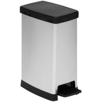 5Five Simply Smart – Poubelle slim 40l en plastique gris – Ouverture à pédale – Dimensions 59x39x23.5cm – Pour petits espaces cuisine et bureau