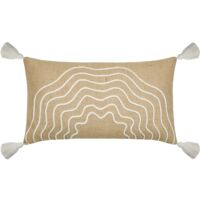 Coussin beige rectangulaire avec relief Beige 30x50 cm