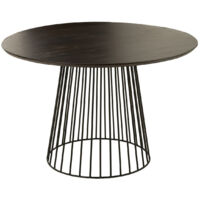 Table ronde en bois de manguier et métal Noir 120x120 cm