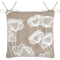 Galette de chaise florale ambiance apaisante Naturel 38x38 cm