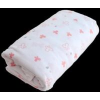 Drap housse imprimé Lapinou Rose Clair 70x140 cm