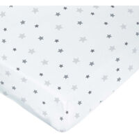 Drap housse imprimé étoiles multicolores Blanc 70x140 cm