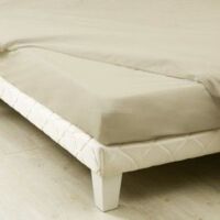 Drap Housse Uni bonnet 30 cm 100% Coton Beige foncé 90x190 cm
