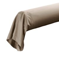 Taie de traversin percale de coton ORIGINE Sable 85x185 cm