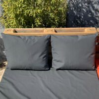 Ensemble de 2 coussins extérieurs pour salon palette Gris anthracite 50x60 cm