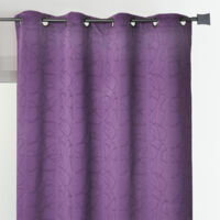 Rideau jacquard à motif géométrique et œillets Violet 140x260 cm