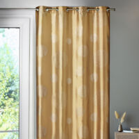 Rideau taffetas motif de ronds argentés Taupe 140x260 cm
