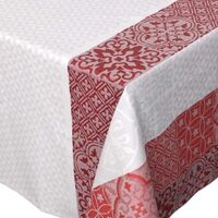Nappe Carrée Enduite "Mosaïque" Rouge 170x170 cm