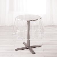Nappe ronde  transparente ourlet coloré Blanc 180x180 cm