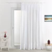 Voilage brodé cornely à galon fronceur Blanc 420x240 cm