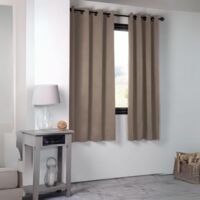 Homemaison – Rideau occultant 100% polyester 210gr/m2 – Dimensions 135x180 cm – Finition à 8 oeillets ronds – Lavable en machine à 30°C