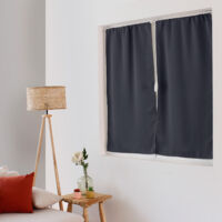 Homemaison – Rideau occultant gris foncé 60x120 cm – Lavable en machine à 30°C – Prêt à poser – Protection contre les rayons du soleil