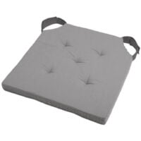 Coussin de chaise bicolore Gris souris 38x38 cm