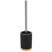5Five Simply Smart – Brosse WC en polyrésine et bambou – Noir – Ø 8,8 cm – H 38 cm – Design contemporain pour salle de bain moderne
