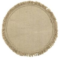 Set de table rond en jute à franges Naturel Ø 38 cm
