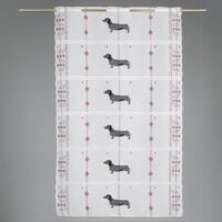 Modulable brodé teckel Blanc 58x180 cm