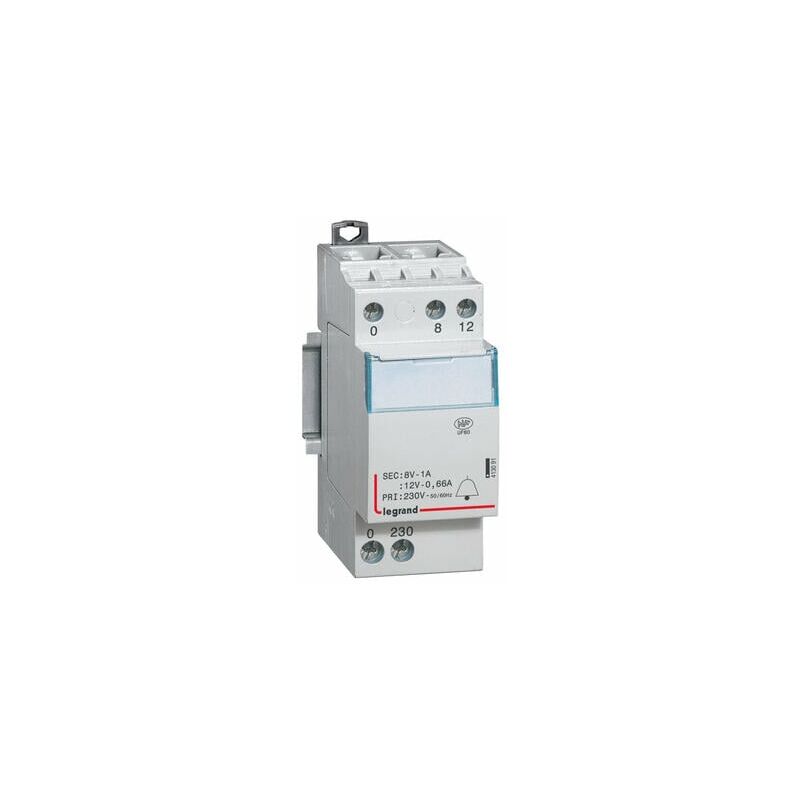 Legrand - Transformateur pour sonnerie - 230V / 12V - 8V - 24VA - Réf : 413092
