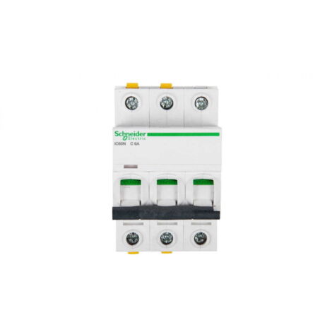 iC60N - miniature circuit breaker - 3P - 6A - C curve  - A9F04306