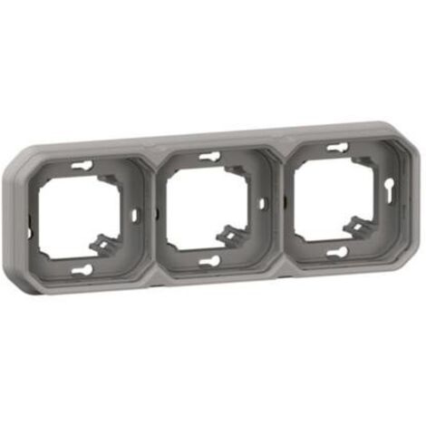 Marco empotrar con soporte 3 elementos Plexo Legrand 069687L Gris