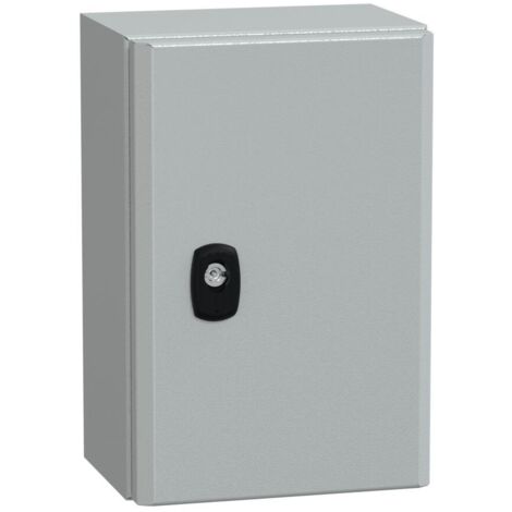 Spacial S3D plain door with mount.plate. H300xW200xD150 IP66 IK10 RAL7035. - NSYS3D3215P