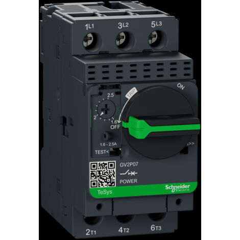 Disjoncteur moteur GV2P 1,6 à 2,5 A 3P 3d déclencheur magnétothermique - GV2P07