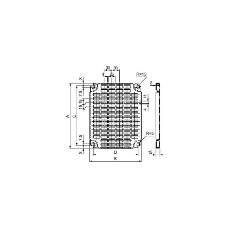 Spacial - châssis perforé Telequick - acier - pour coffret H=300xL=400mm - NSYMR34