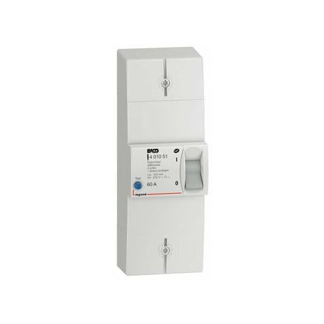 Disjoncteur de branchement Enedis bipolaire différentiel 500mA instantané intensité 60A non réglable - 401051 - LEGRAND