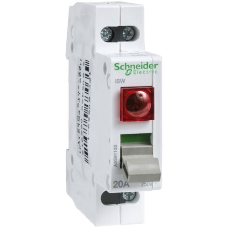 Acti9, iSW interrupteur de commande à voyant lumineux 230V 2P 20A 250VCA - A9S61220