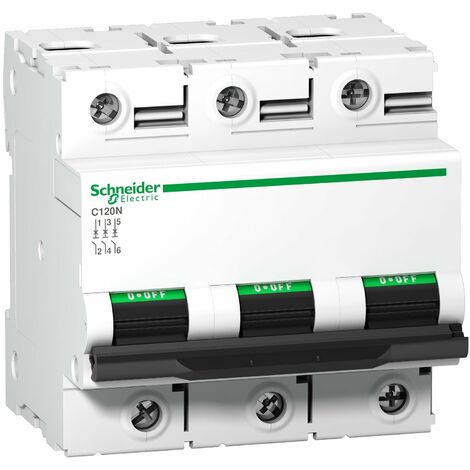 Magnetotérmico, Acti9 C120N, 3P, 63 A, C curva, 10000 A (IEC 60898-1), 10 kA (IEC 60947-2) - A9N18364