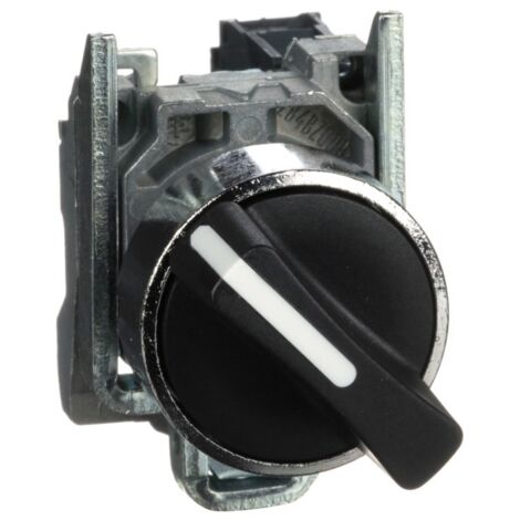 Harmony bouton tournant noir Ø22 - à manette - 2 positions - 1F - XB4BD21