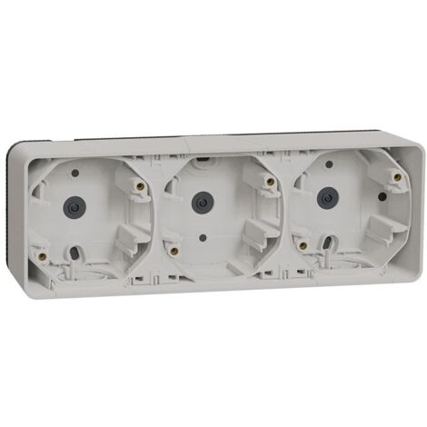 Mureva Styl - Boîte 3 postes horizontale - saillie - IP55 - IK08 - blanc - MUR39913